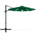 10ft LED Cantilever Offset Hanging Patio Umbrella R6162