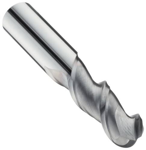 1/2" 2 Flute Solid Carbide Ball End Mill TiCN Finish T9241