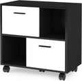 2 Drawer Wood File Cabinet with Wheels B5469