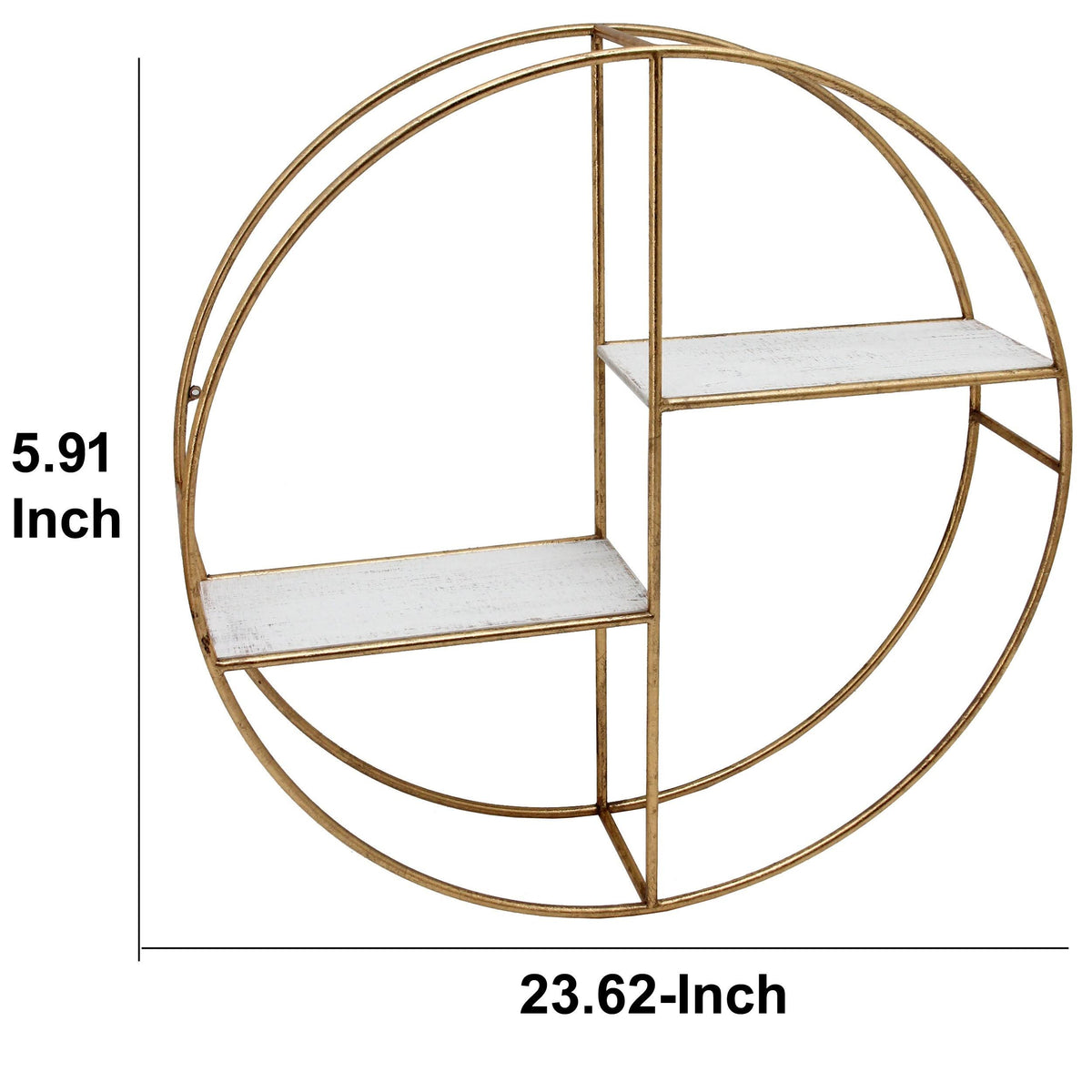 Round Metal Frame Wall Shelf with 2 Display Cases B6189