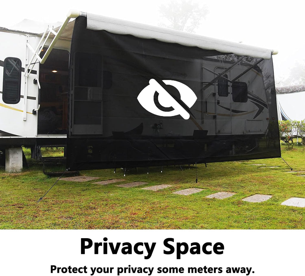 7'x15'2 Black Mesh RV Awning Sun Shade M878013
