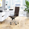 High Back Task Chair Chrome Brown R656