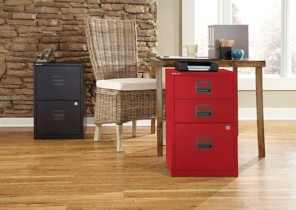 Red Two Drawer Steel Filing Cabinet M43176