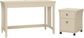 48W Cape Cod Gray Writing Desk with 2 Drawer Mobile File Cabinet W906