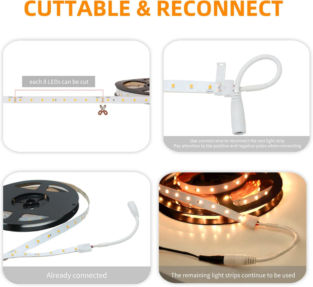 Warm White Indoor LED Strip Lights 52.5Ft Non-Waterproof 2700K Z83892