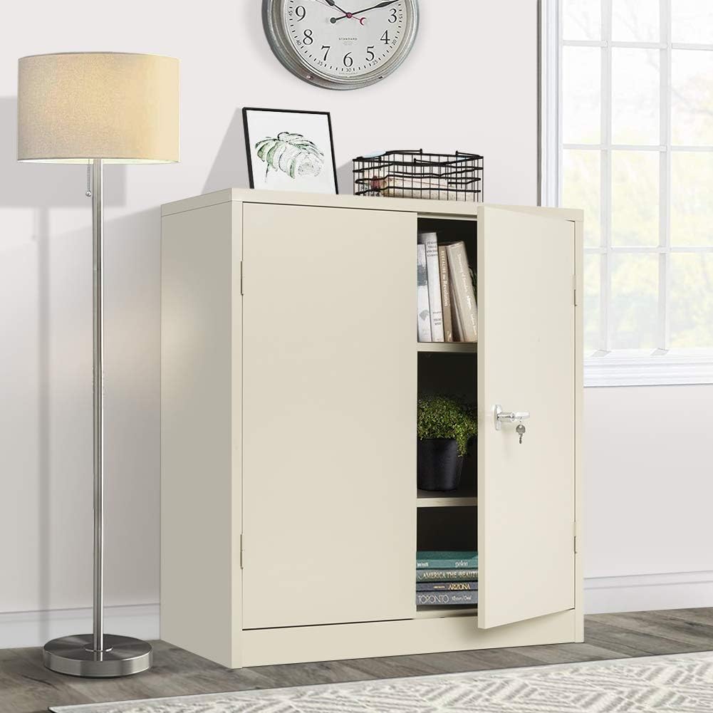 Lockable Steel Storage Cabinet with Doors and Shelves R862