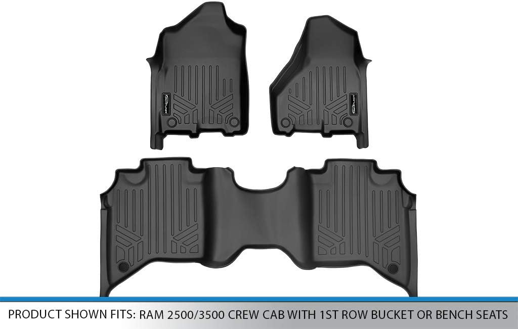 Custom 2 Row Black Floor Mats Liner Set Q87898