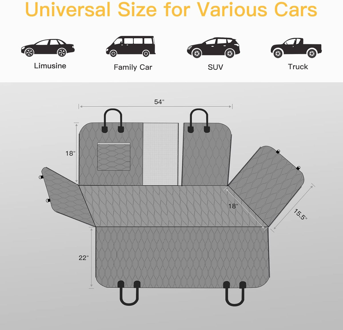 100% Waterproof Nonslip Dog Car Seat Cover X4307