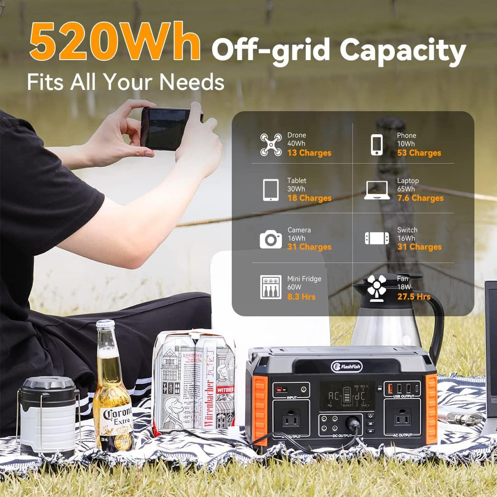 560W Portable Power Station with AC Outlets and USB Outputs W6441