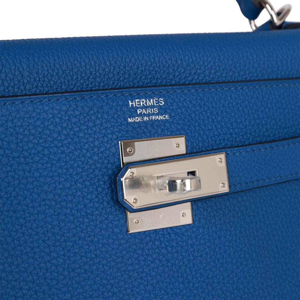 Bleu France Togo Palladium Hardware Handbag D969