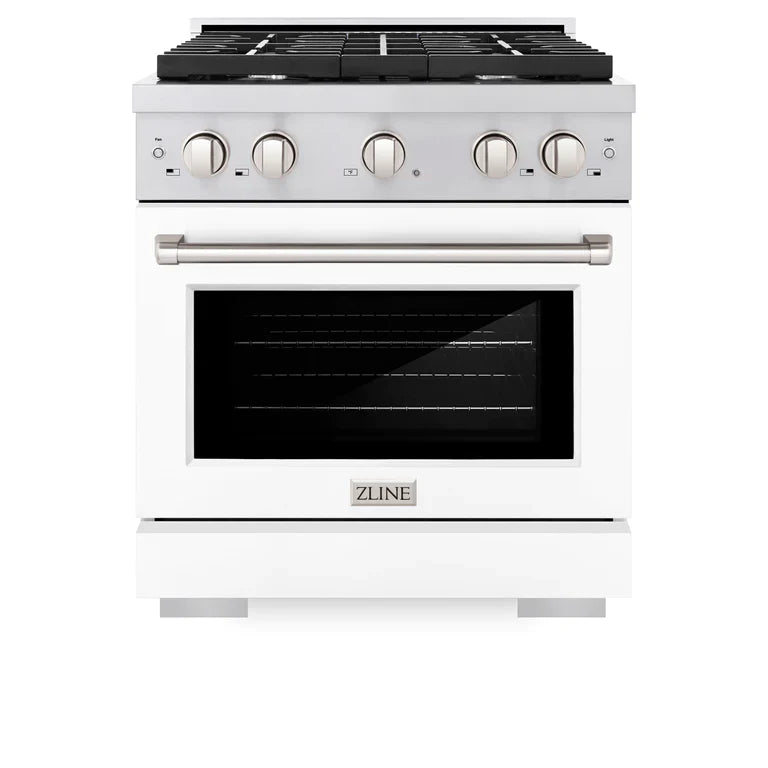 30 4.2 cu. ft. Gas Range with Convection Oven in Stainless Steel with White Matte Door V7440
