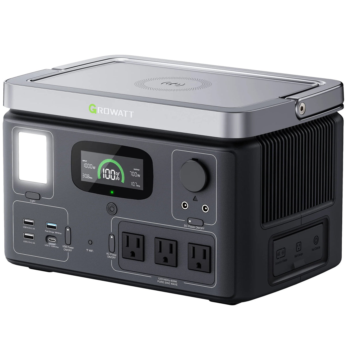 Portable Power Station 538Wh LiFePO4 600W AC Output F393