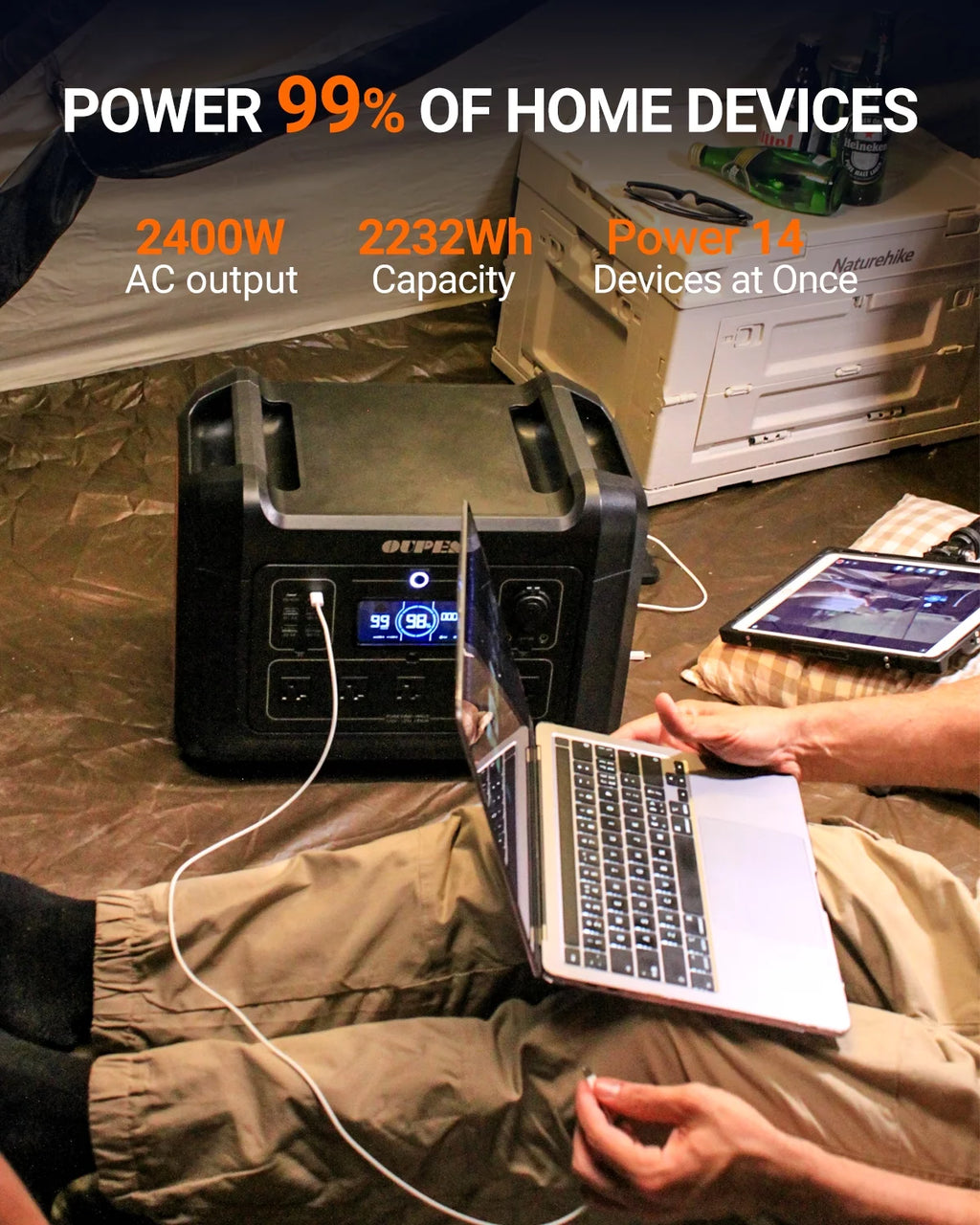 2400W 2232Wh Portable Power Station with 4 240W Solar Panels S763