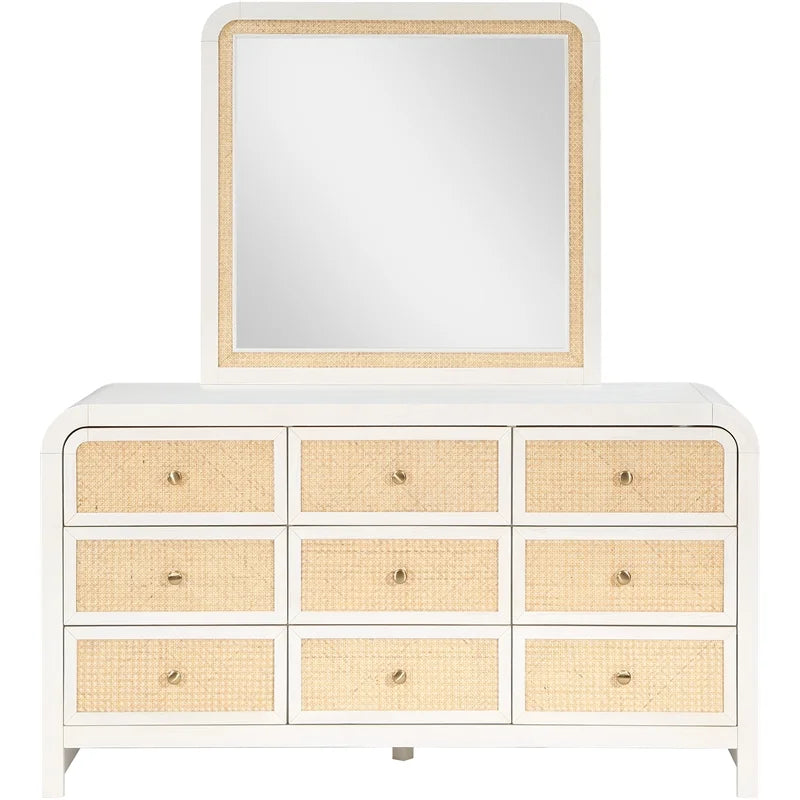 White Ash Wood and Natural Cane Dresser J340