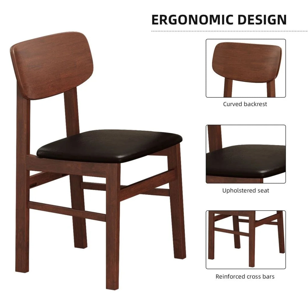 Solid RubberWood 5 Pieces Dining Table Set Q44685