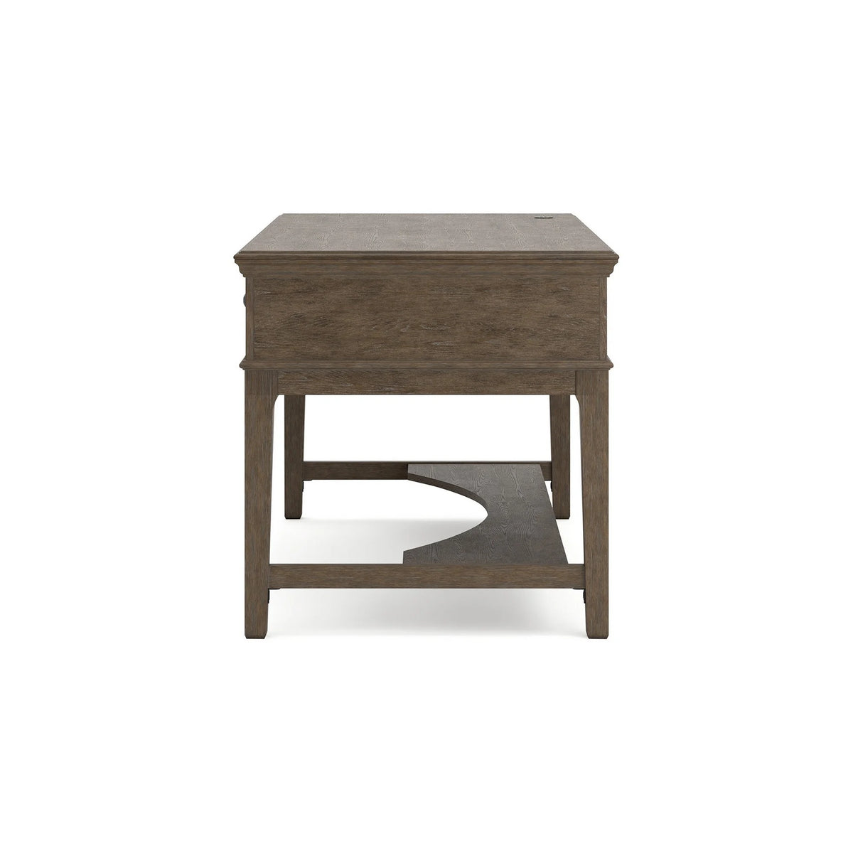 60 Inch Weathered Gray Wood Storage Desk with USB Ports C363