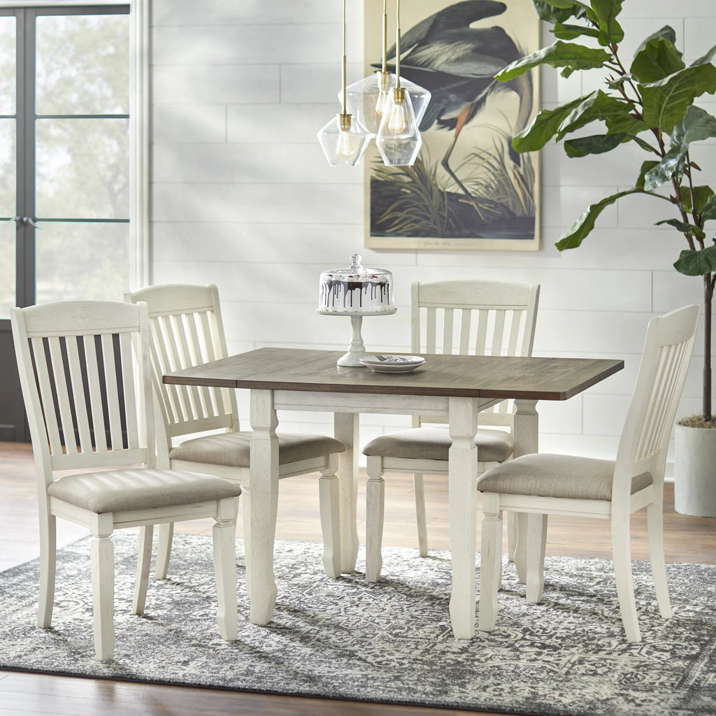 50 x 36 x 30 Walnut Antique White Dining Table P113094