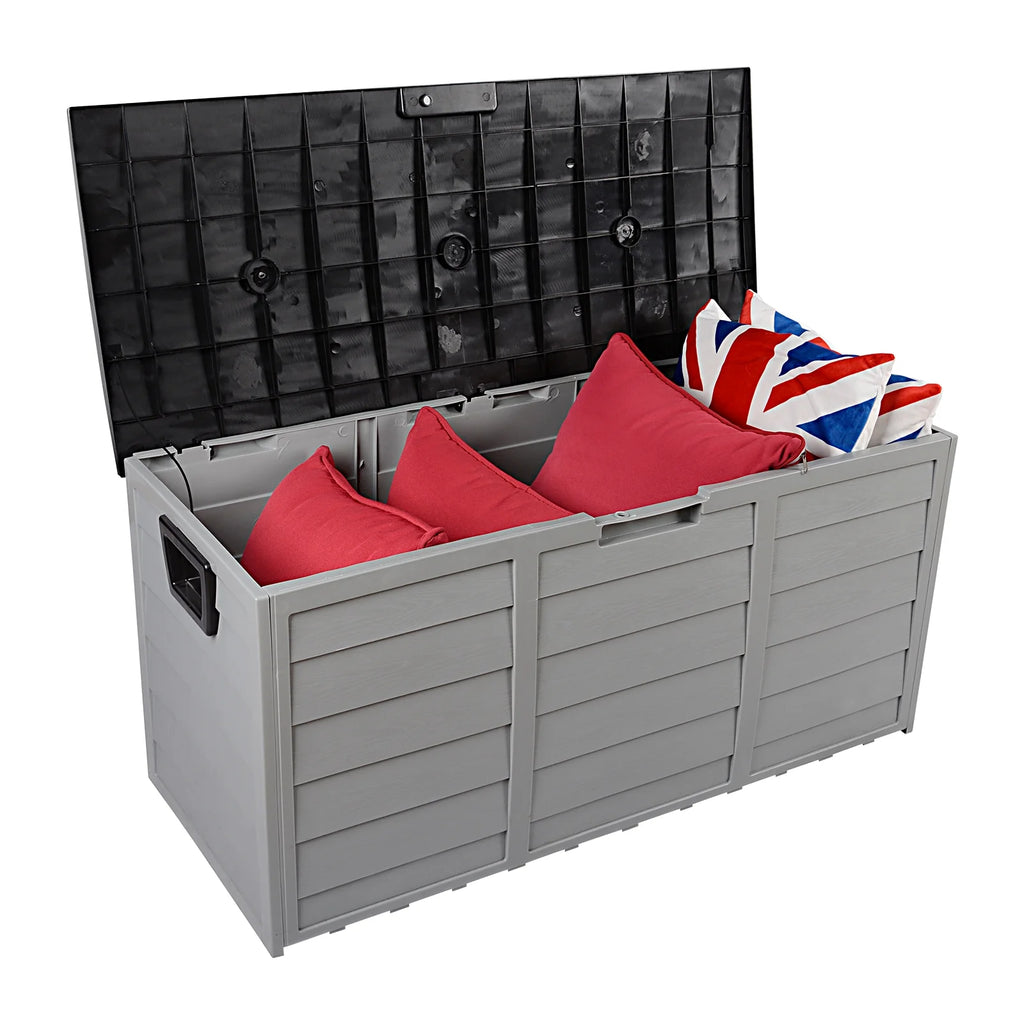 75 Gallon Black Resin Deck Box on Wheels S366541