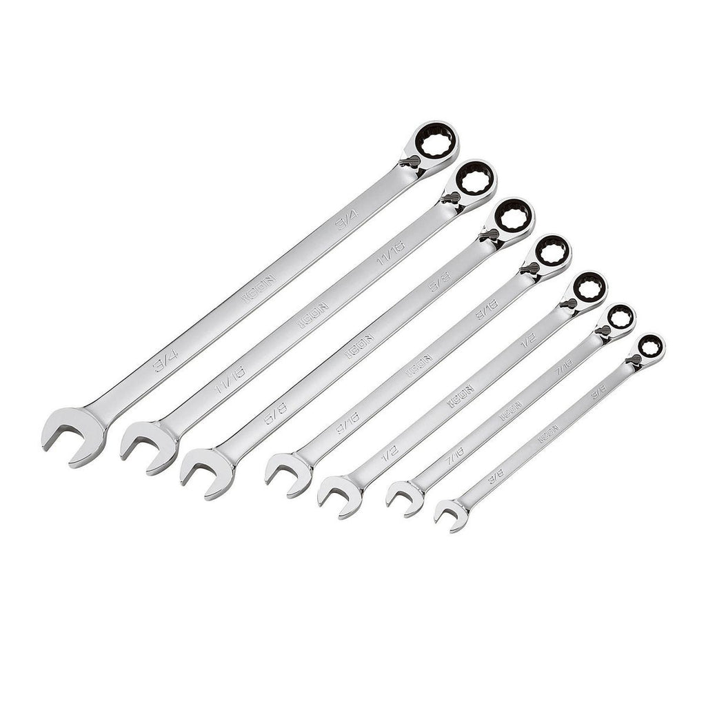 SAE Ratcheting Combination Wrench Set, 7-Piece E640