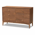 Ash Walnut Finished Wood 6-Drawer Dresser H16875