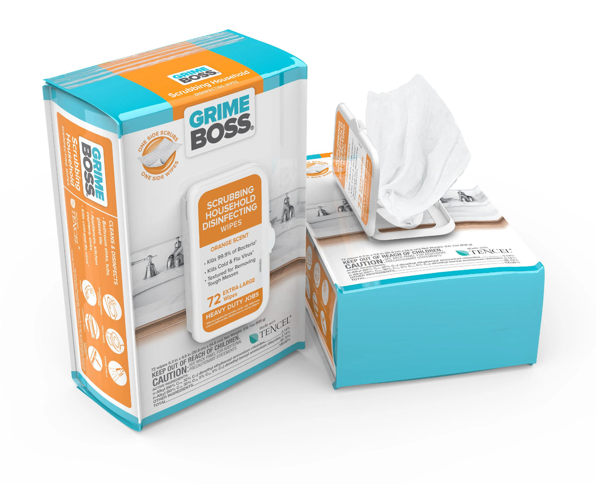 Fiber Blend Scrubbing Household Disinfecting Wipes 72 pk A10436