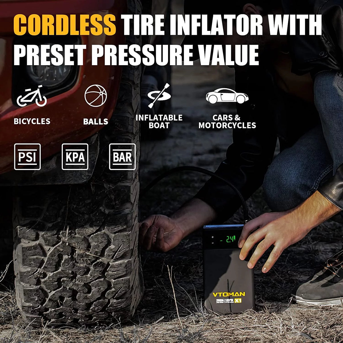 6000A Peak 12V Jump Starter with 150PSI Air Compressor S285