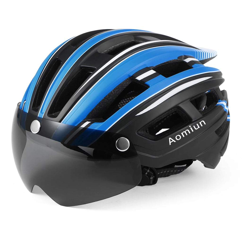 Mountain Bike Helmet with Back Light Detachable Magnetic Visor H83379