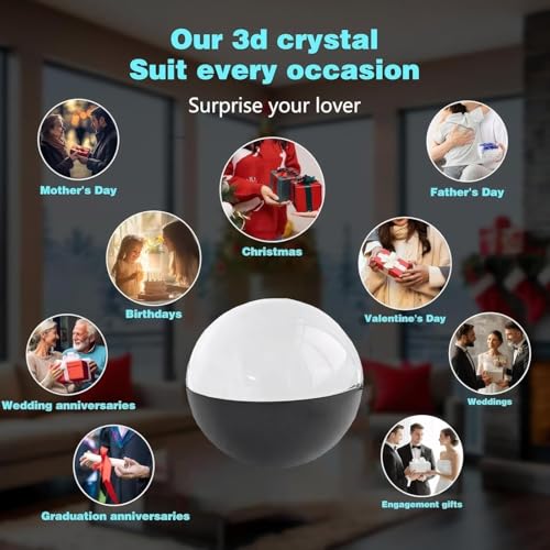 Uploadable Videos Photos 3D Crystal Ball Lamp F8771