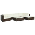 8 Piece Cream White Cushioned Sofa Set with Coffee Table and Ottoman M7109