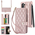 PU Leather Wallet Phone Case with Card Slots and Crossbody Strap T5051