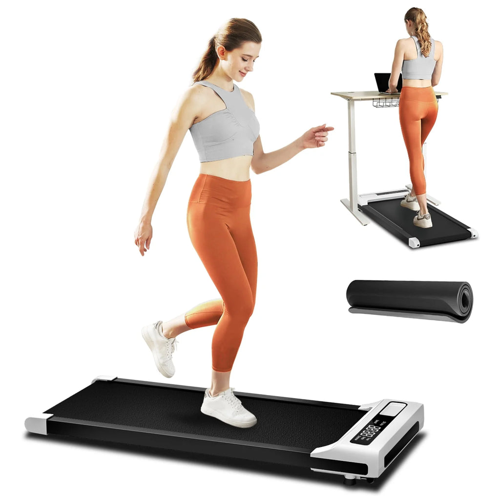 2 in 1 Under Desk Treadmill, 2.5HP Quiet Portable Treadmill with Remote Control, Black K312318