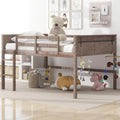Full Size Wood Loft Bed with Ladder and Guardrails U20033