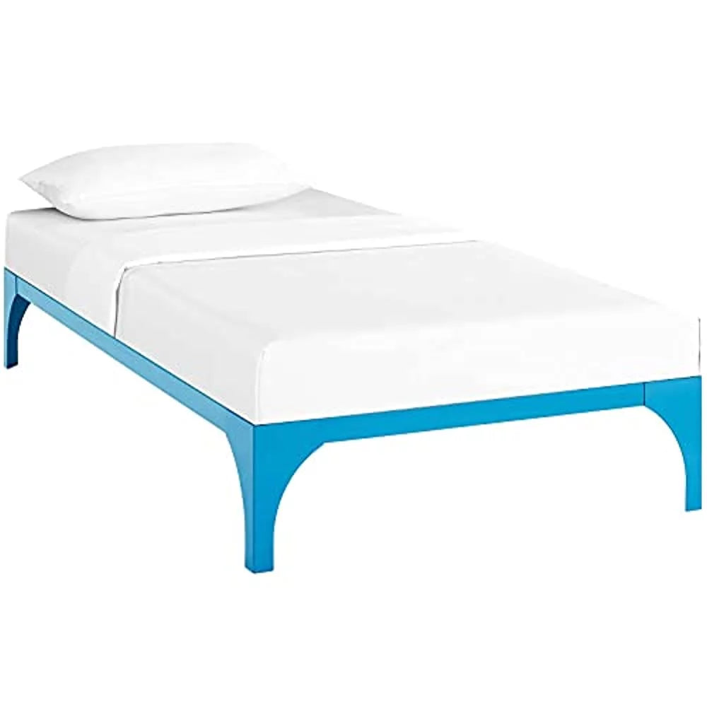 Light Blue Twin Platform Bed Frame with Slat Support G9694