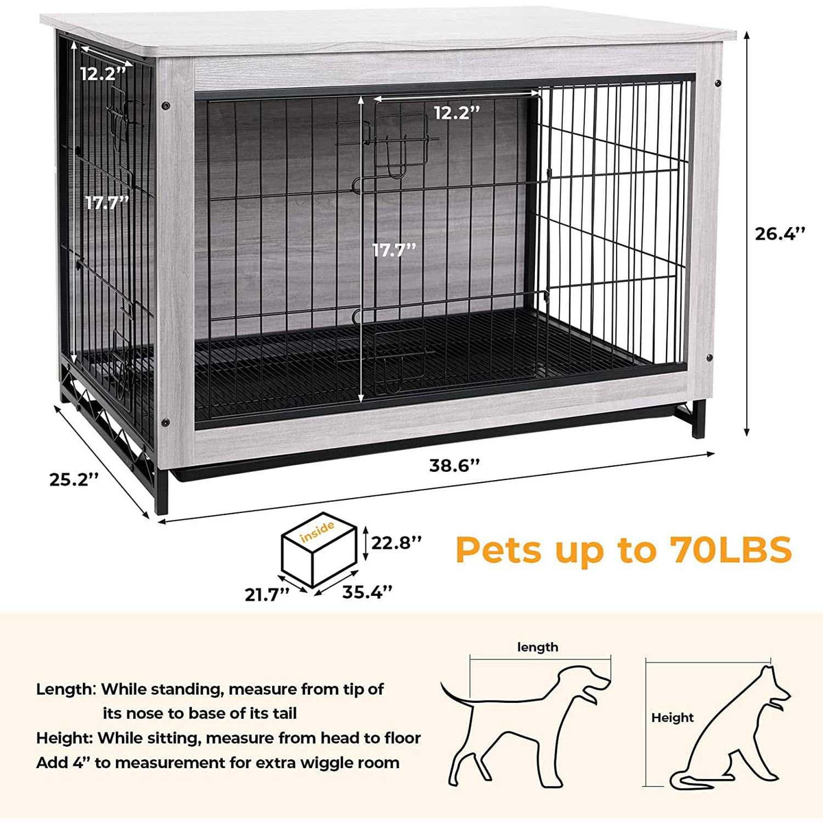 Wooden Dog Crate End Table Z8969