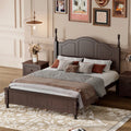 Dark Walnut Wood Full Platform Bed Frame with Headboard and Footboard S942830