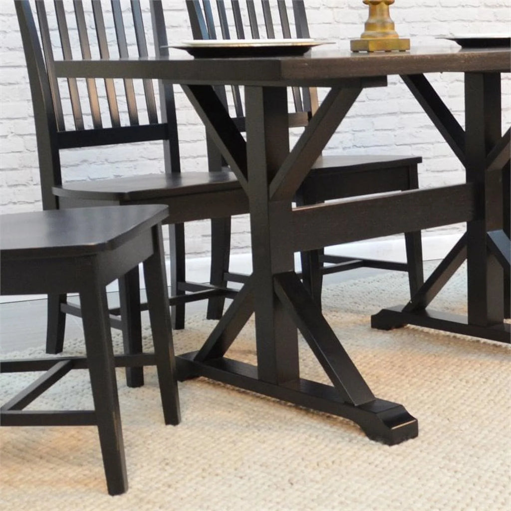 30 x 48 Trestle Table Antique Black Z81013