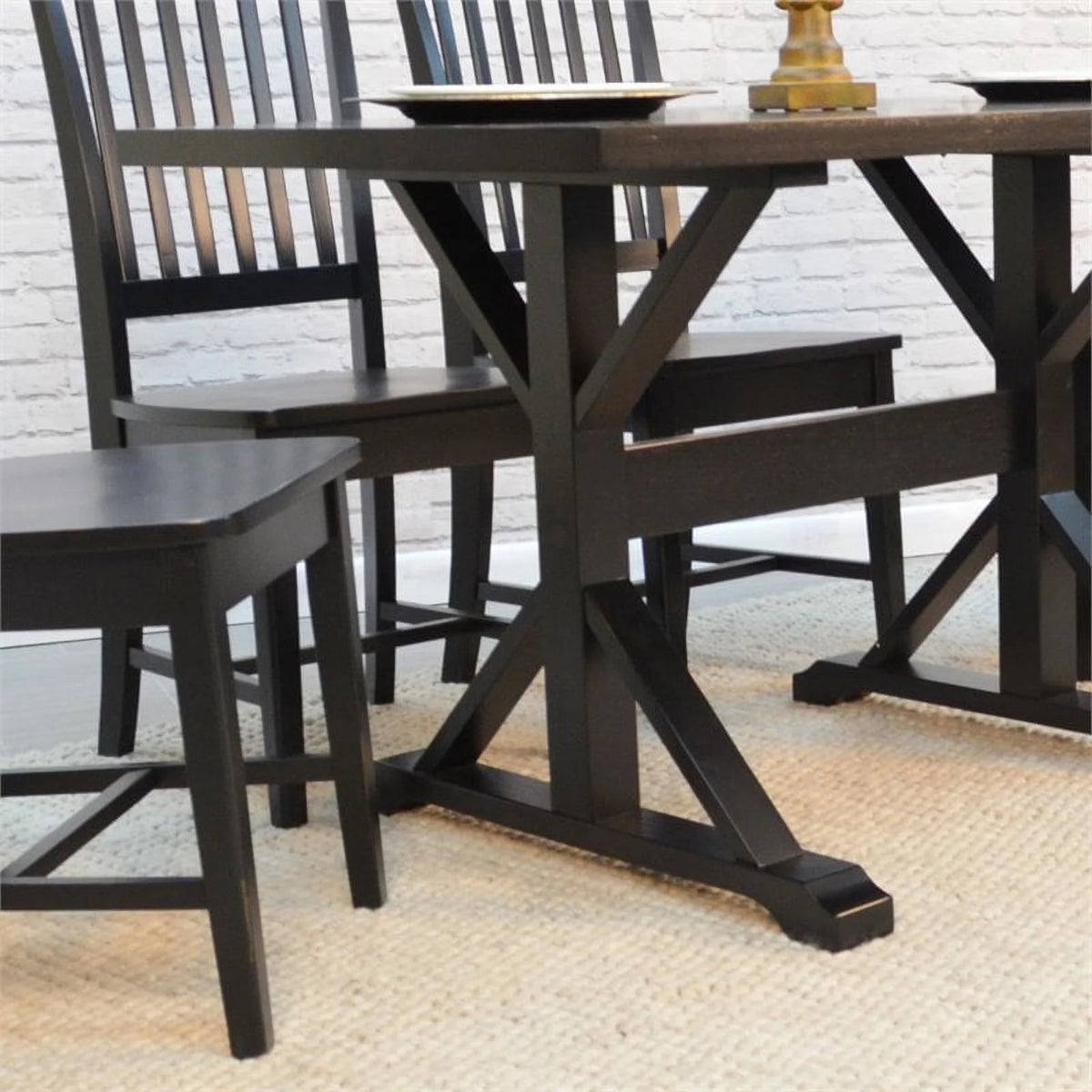 30 x 48 Trestle Table Antique Black Z81013