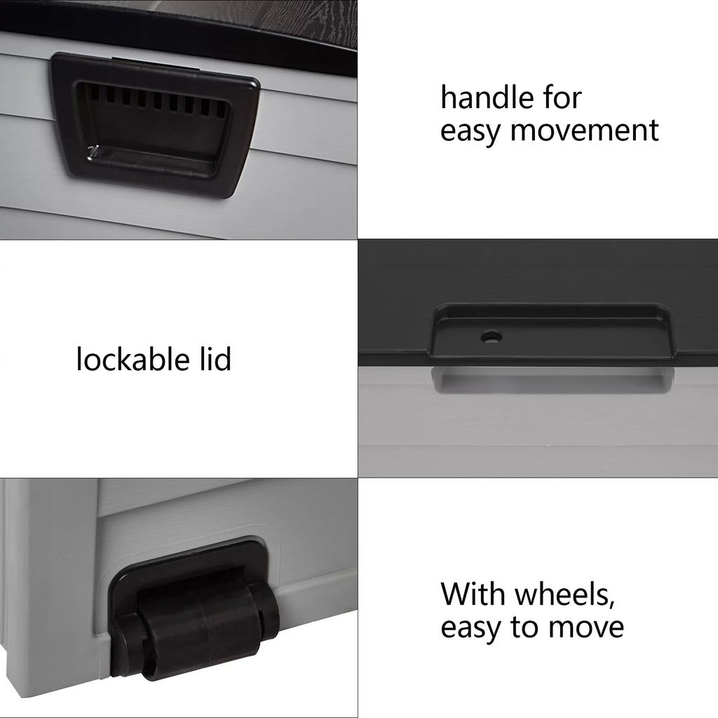 75 Gallon Black Resin Deck Box on Wheels S366541