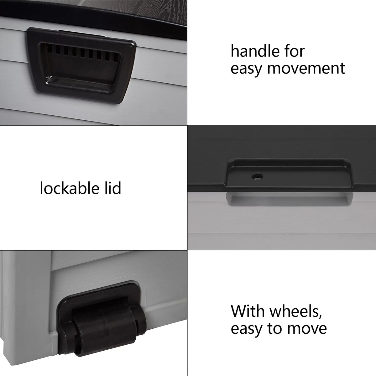 75 Gallon Black Resin Deck Box on Wheels S366541