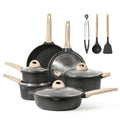 13 Pcs Black Granite Nonstick Cookware Set W66791