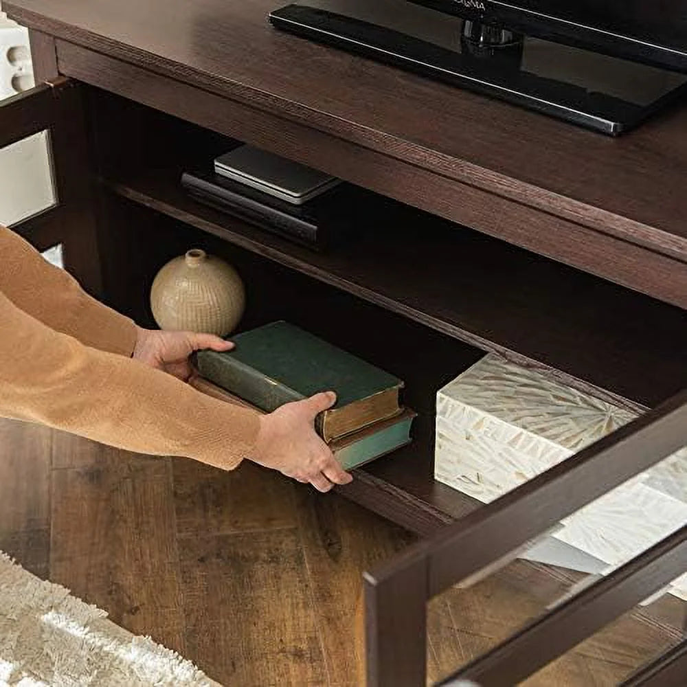 Espresso Brown Wood Corner TV Stand H62441