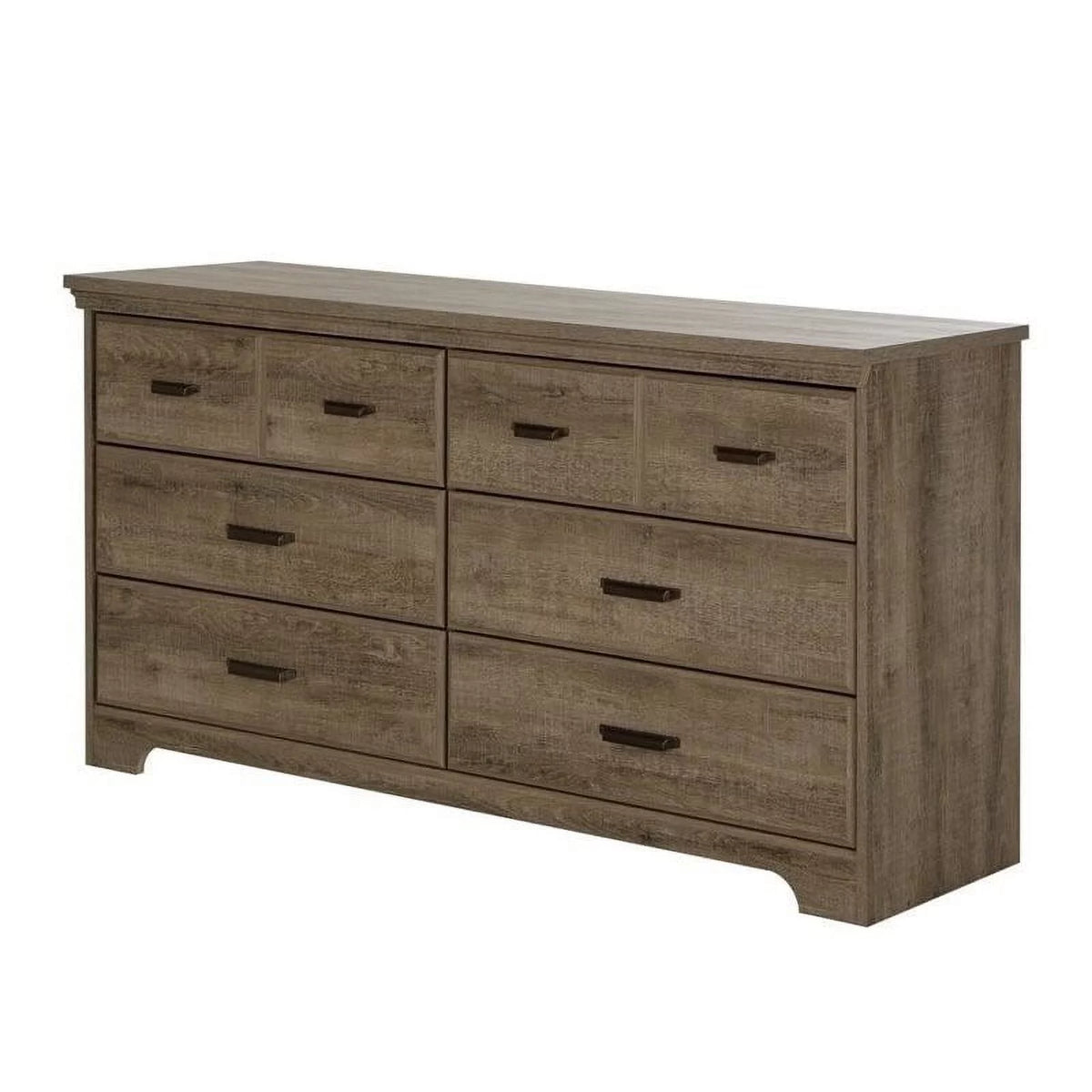 3 Piece Bedroom Set with Dresser and 2 Nightstands in Weathered Oak P9746