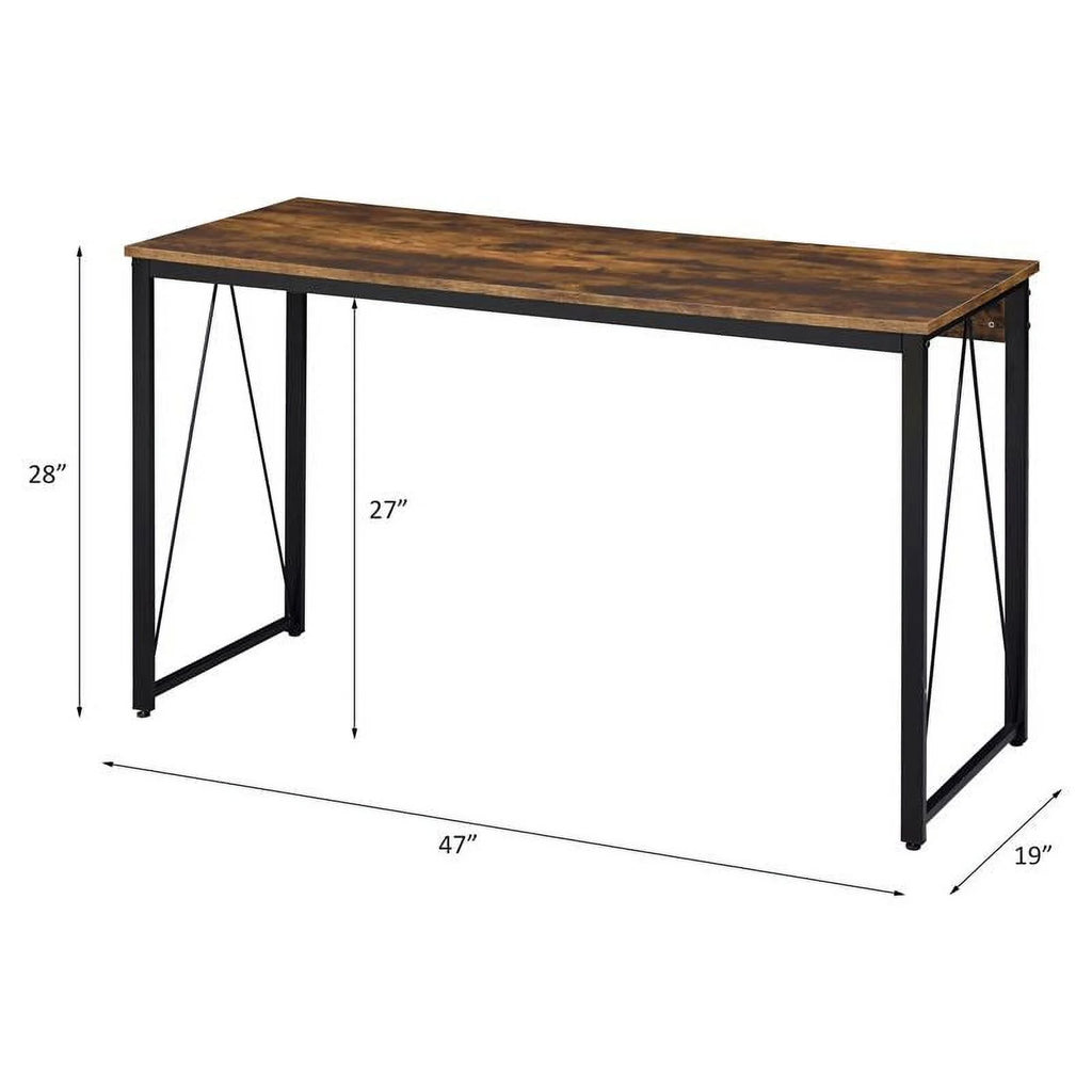 Weathered Oak and Black Wood Writing Desk B42556