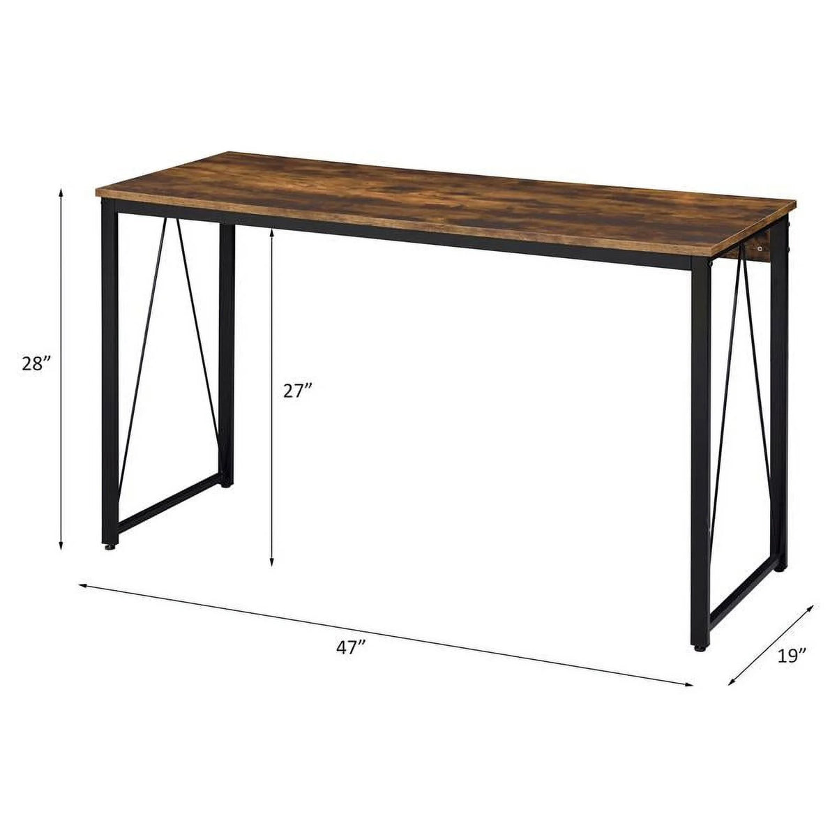 Weathered Oak and Black Wood Writing Desk B42556