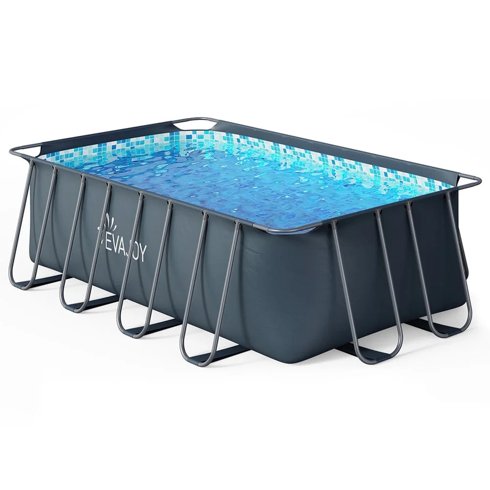 14' x 7' x 48" Rectangle Metal Frame Above Ground Swimming Pool C96608