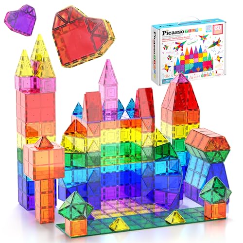 60 Piece Set Clear Magnetic 3D Building Tiles B155166