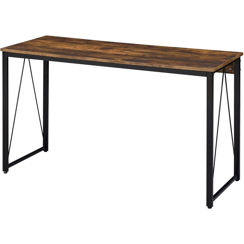 Weathered Oak and Black Wood Writing Desk B42556