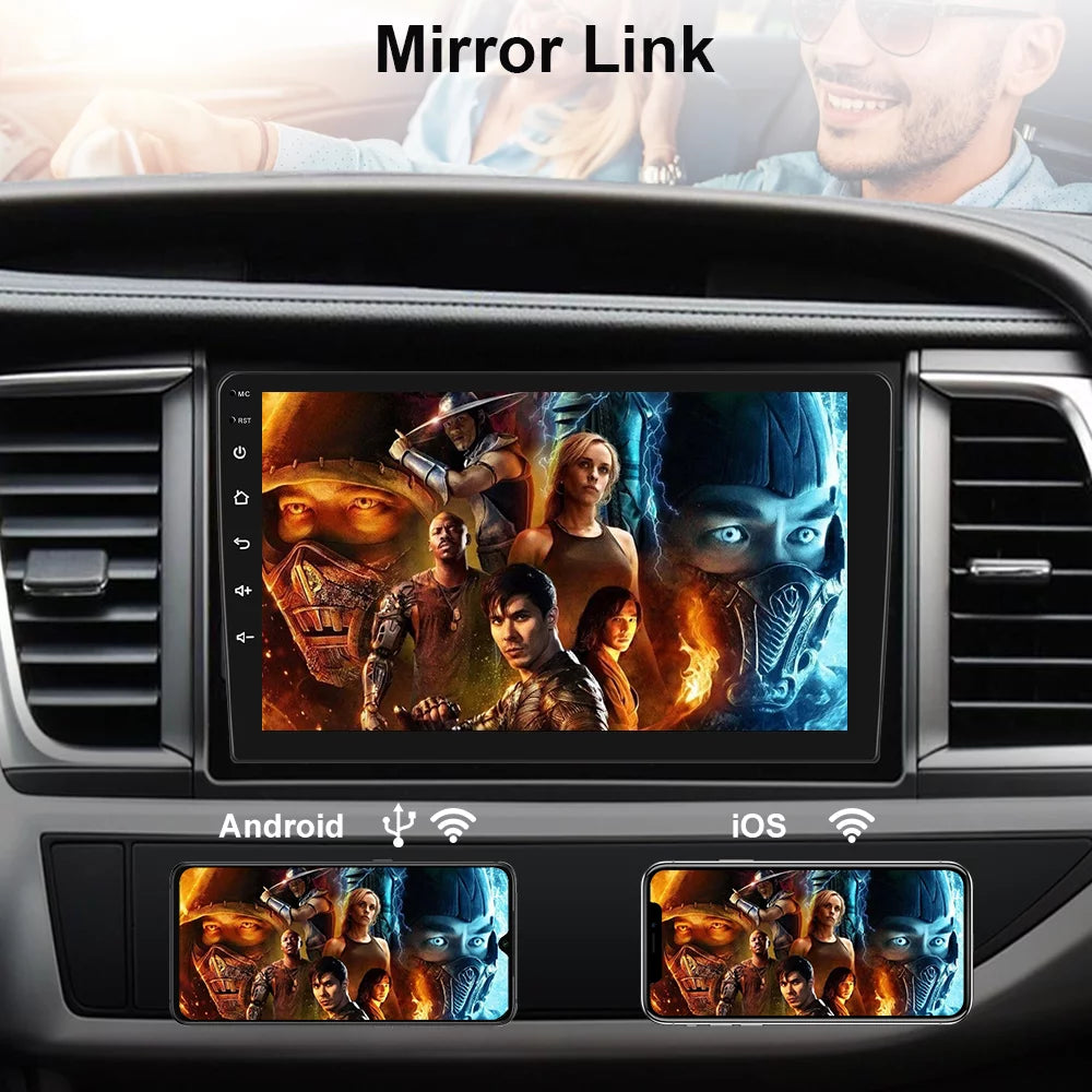 Android 12 Double 2 Din Car Stereo Radio 10.1'' HD Touch Screen 1080P Car Multimedia Player Head Unit Bluetooth WIFI GPS FM Receiver with Rearview Camera Y3386