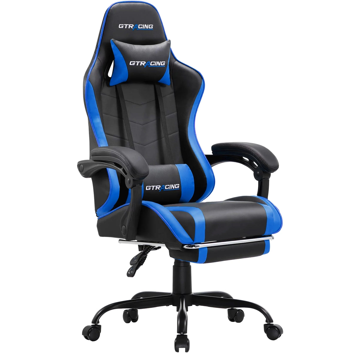 Blue Gaming Chair with Footrest C5731