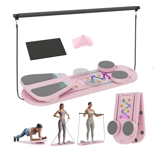 6 in 1 Foldable Pilates Reformer Set with Resistance Bands U79441